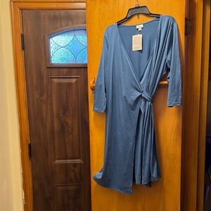 LuLaRoe Michelle Blue Long Sleeve Dress
